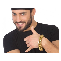 Schakelarmband hiphop/rapper   goud   kunststof   foute party verkleed accessoire