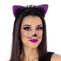Atosa Verkleed diadeem   katten/poezen oren/oortjes   meisjes/dames   Carnaval