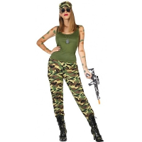 Verkleed kostuum   militair/soldaat kostuum/pak   camouflage   dames   carnavalskleding
