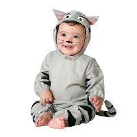 Verkleed set voor peuters   kat/poes   grijs   3 delig   carnaval verkleedkleding
