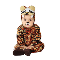 Verkleed set voor peuters   tijger   bruin   2 delig   carnaval verkleedkleding