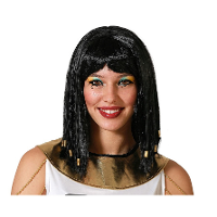 Verkleedpruik voor dames met half lang haar   Cleopatra   zwart   Egypte/geschiedenis/oudheid