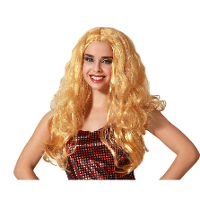 Verkleedpruik voor dames met lang golvend haar   Fantasia   blond   Filmster/popster/foute party