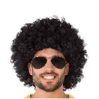 Verkleedpruik voor heren en dames   zwart   Pietenpruik   afro krullen