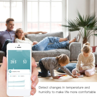 AUBESS Tuya ZigBe/WiFi temperatuur vochtigheidssensor voor thuis, compatibel met Smart Life Alexa Google Assistant