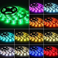 LED Light Strip 50/100/150/200 cm RGB 5050SMD LED Strip Light Werkt op batterijen Waterdicht 3 standen Kleurverandering
