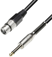 Audio Adapterkabel [1x Jackplug male 6.3 Mm   1x XLR bus] 3 m Zwart Paccs