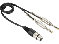 Audio Adapterkabel [2x Jackplug male 6.3 Mm   1x XLR bus] 0.6 M Zwart Paccs