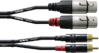 Audio Adapterkabel [2x XLR bus   2x Cinch stekker] 1.50 M Zwart Cordial