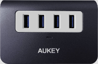 Aukey CB H5 USB 3.2 Gen 1 , USB 2.0 Combi hub 4 poorten Grijs wit