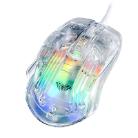 AULA 868.074 Transparante Bedrade Gaming Muis RGB 1200 7200 DPI Resolutie 7 toetsen Gamer Muizen voor Laptop Desktop PC