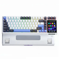 AULA L99 Drie modus Mechanische Gaming toetsenbord met IPS touchscreen 8000mAh 84 toetsen Hot swap afdichting structuur