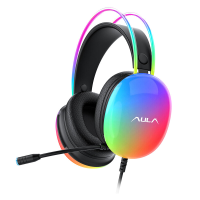 AULA S505 Gaming Headset USB Bedrade Hoofdbeugel Oortelefoon RGB licht 50mm Grote Drivers 3D Stereo Surround Sound Hoofd