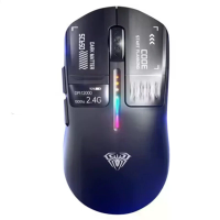 AULA SC650 Tri modus Gaming muis met Slim schermweergave PAW3311 sensor RGB lichting 800 12000DPI 1000Hz 500mAh Batterij