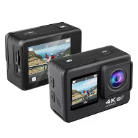 AUSEK 4K 60fps Actiecamera met Dubbele Scherm Sportcamera Anti Shake Afstandsbediening Video Wifi Oet Groothoek DV Camer