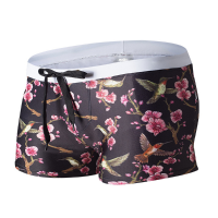 Austinbem Mens Summer Floral Printing Double Pockets Beach Swimming Shorts Casual Boxers