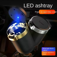 Auto asbak met deksel, anti geur met LED verlichting, draagbare asbak voor auto en huis
