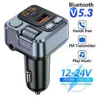 Auto bluetooth ontvanger USB PD30W snelladen digitale display auto mobiele telefoonadapter FM zender met LED display