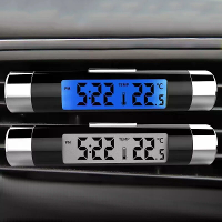 Auto Luchtuitlaat Thermometer Tijdweergave Hoge Precisie Elektronische Digitale Auto Klok LED Thermometer met Achtergron