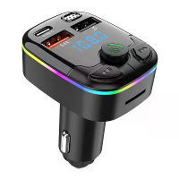 Auto oplader Bluetooth 5.0 FM zender PD Type C Dubbele USB Omgevingsspeler MP3 oplader Type C Draadloze Licht Handsfree