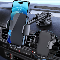 Auto Telefoon Houder Verstelbare Luchtrooster Dashboard Houder Zwaartekracht Telefoonhouder Spiraal Haak + Zuignap Navig