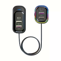 Auto USB oplader Multi function 66W Super Snelladen Auto Achter Multi hole Bedrade Mobiele Telefoon Oplader Snelle 6 poo