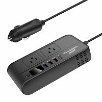 Auto voedingsomvormer 200W 12V naar 220V/110V Auto inverter met PD/QC3.0 USB poorten LED Digitaal Display Multifunctione