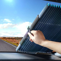 Auto Voorruit Zonnescherm Gordijn Zomer Warmte isolatie Uittrekbaar Voor  en Achterraam Zonnescherm Bescherming UV Refle