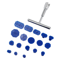 Autodeukreparatiegereedschap, plaatreparatiestrekkers, eenvoudig T type + 18 blauwe afdichtingen, gereedschapset voor he