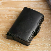 Automatische Elastische Creditcardhouder Herenportemonnee Dubbel Laag Aluminiumlegering Creditcardhouder Mode Eenvoudige