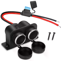 Autostekker met blaaszekering 2 socket splitter 12V lighter stroomaansluiting vervangbare waterdichte stekker voor auto