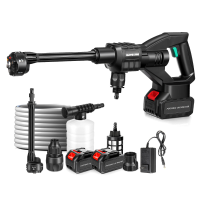 AUTSOME 6 In 1 Snoerloze Hogedruk Auto Opvouwbare Car Washer Wasmachine Water Spray Met 2 Batterijen