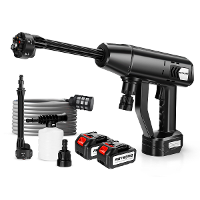 AUTSOME Draadloze Hogedrukreiniger voor auto's 100 bar/1450 psi Sproeipomp 15000 mAh 2 Batterij Draagbare Schoonmaakmach