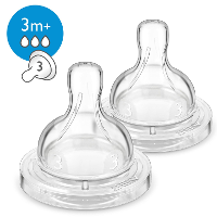 Avent Speen 3m+ Normaal Silicoon 3 Gaatjes 2st