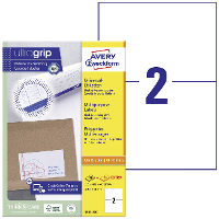 Avery Zweckform 3655 200 Universele etiketten 210 x 148 mm Papier Wit 440 stuk(s) Permanent hechtend Inkjet, Laser (zwart/wit), Kopiëren (zwart/wit)