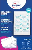 Avery Zweckform L4728 20 Insteekplaatje naamplaatje 90 mm x 60 mm Wit