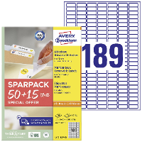 Avery Zweckform L4731REV 65 Universele etiketten 25.4 X 10 mm Papier Wit 65 vellen Weer verwijderbaar Inkjet, Laser (zwart/wit), Laser (kleur), Kopiëren