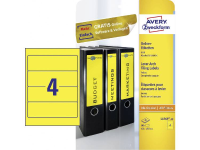 Avery Zweckform L4769 20 Etiketten (a4) 61 X 192 Mm Papier Geel 80 Stuks Permanent Ordneretiketten