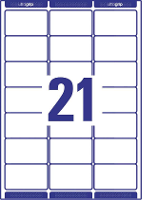 Avery Zweckform L7160 100 Etiketten 63.5 X 38.1 Mm Papier Wit 2100 stuks Permanent Adresetiketten, Universele etiketten Inkt, Laser, Kopie