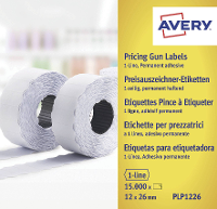 Avery Zweckform Prijslabels PLP1226 Permanent hechtend Breedte etiket: 26 mm Hoogte etiket: 12 mm Wit 15000 stuk(s)