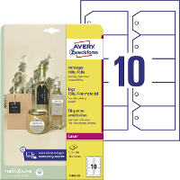 Avery Zweckform T3002 10 Labels 90 x 50 mm Polyester Wit 100 stuk(s) Niet hechtend Laser (kleur), Laser (zwart/wit)