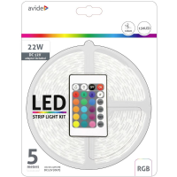 Avide ABLSBL12V5050 30RGB65 LED strip complete set Met connector (male) 12 V, 230 V 5 m RGB 1 stuk(s)