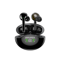 AWEI T12P TWS Bluetooth 5.1 Oortelefoon HiFi Stereo Diepe bas AAC HD Audio 4 bewegende spoel met 4 hoorns Automatisch ko