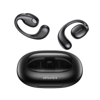 AWEI T80 Air Conduction Oordopje bluetooth 5.3 HiFi Stereo Krachtige Bas 500mAh Batterij IPX6 Waterdicht LED Digitaal Di