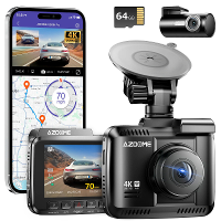 AZDOME GS63H Pro 2CH Dash Cam 4K met Super Night Vision 24H Parking Mode Met 64G Geheugenkaart Dual Dash Cam 4K+1080P Vo