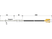 Dompelsensor B & B Thermo Technik 06251429 11  100 tot +1000 Â°C K KalibratieFabrieksstandaard (zonder certificaat)