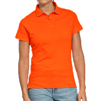 Oranje poloshirt / polo t shirt basic van katoen voor dames