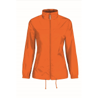 B&C Windbreaker   oranje   Sirocco windjas   met capuchon   dames