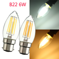 B22 C35 6w Cob Filament Bulb Eison Vintage Candle Clear Glass Lamp Non  Dimmable Ac 220v
