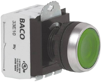BACO 100510 RD L21AA01Q Druktoets Metalen frontring, Verchroomd Rood 1 stuk(s)